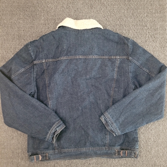 Calvin klein men's denim jacket jeans sz XL fur dark wash button up long sleev - Picture 2 of 14